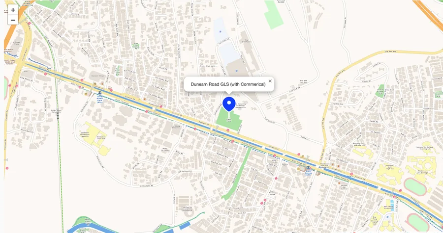 Map of the Bukit Timah corridor showing the Dunearn Green site between King Albert Park and Sixth Avenue MRT stations